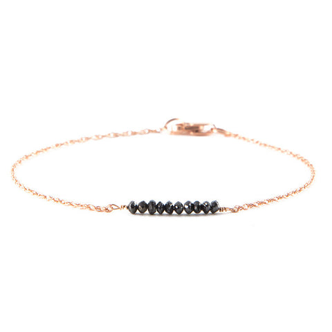 Crushed Black Diamond Bar Bracelet