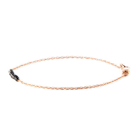 Crushed Black Diamond Bar Bracelet