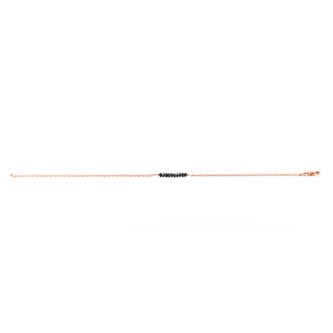 Crushed Black Diamond Bar Bracelet
