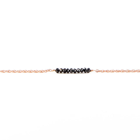 Crushed Black Diamond Bar Bracelet