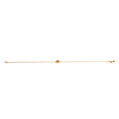 Sideways Tiny Block Initial Bracelet