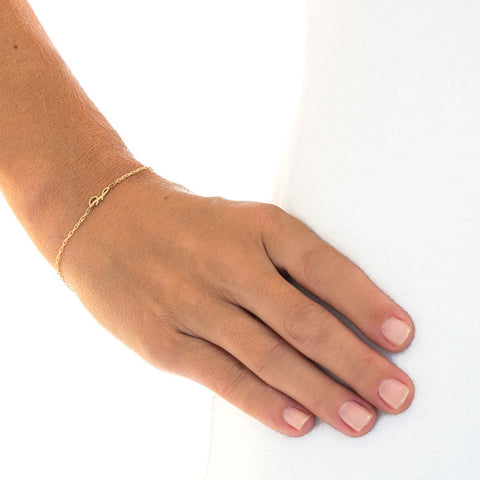 Sideways Large Script Initial Bracelet
