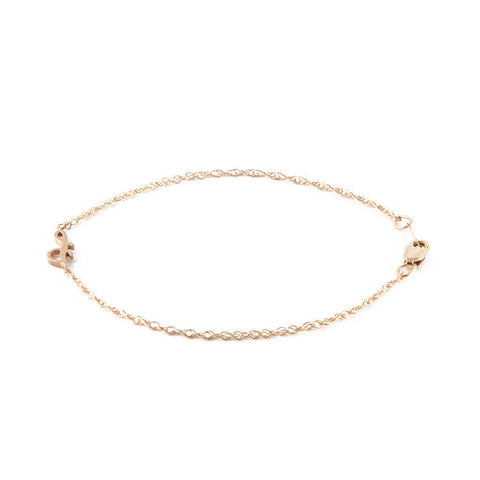 Sideways Large Script Initial Bracelet