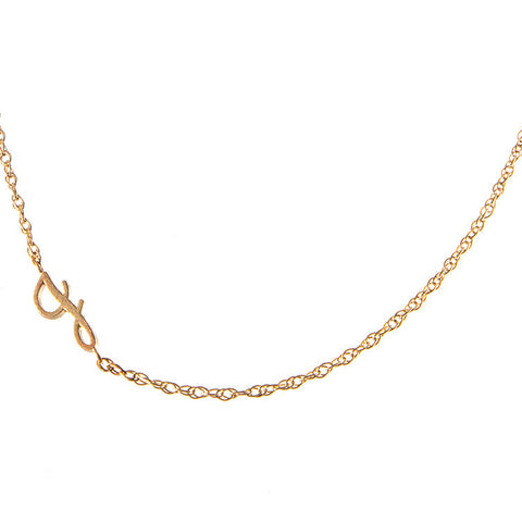 Sideways Large Script Initial Bracelet