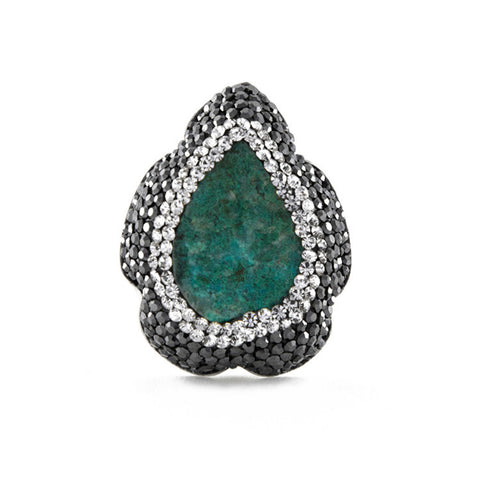 La Costa Chrysocolla Medium Teardrop Shaped Ring
