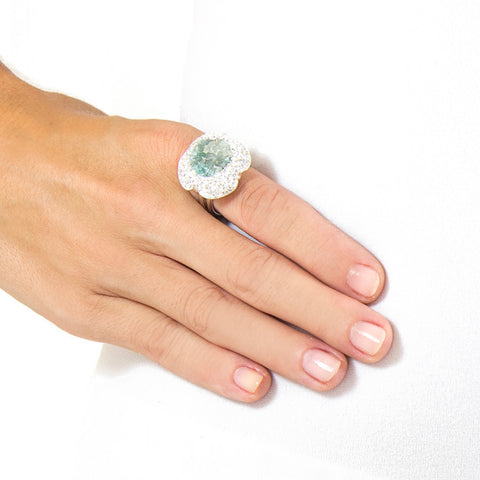 La Costa Emerald Cocktail Ring Modeled