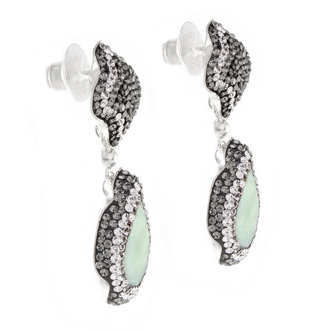 La Costa Green Opal Teardrop Shaped Earrings