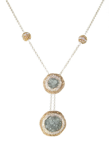 La Costa Green Quartz 2 Stone Necklace