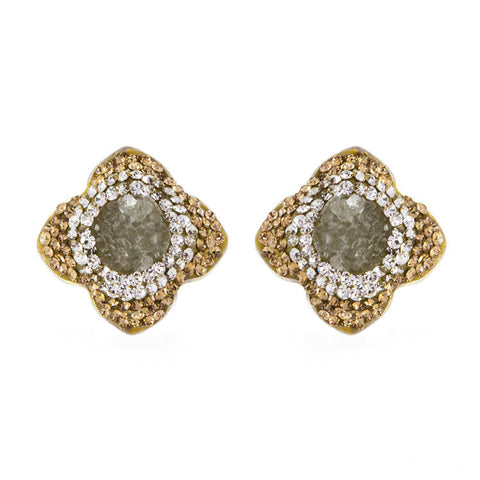 La Costa Green Quartz Petite Studs