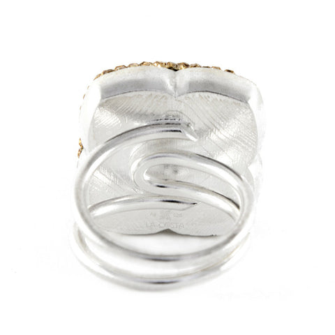 La Costa Green Quartz Square Cocktail Ring