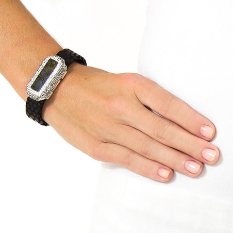 La Costa Labradorite Leather Bracelet on Model