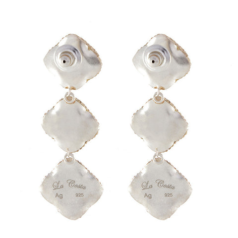 La Costa Orange Calcite 3 Tier Earrings