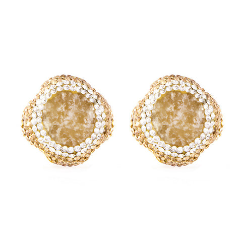 La Costa Orange Calcite Small Stud Earrings