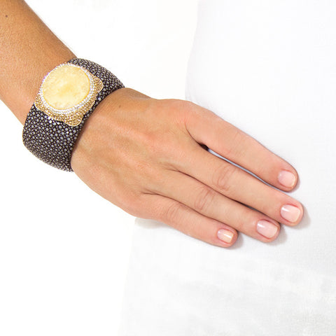 La Costa Orange Calcite Stingray Bracelet on model