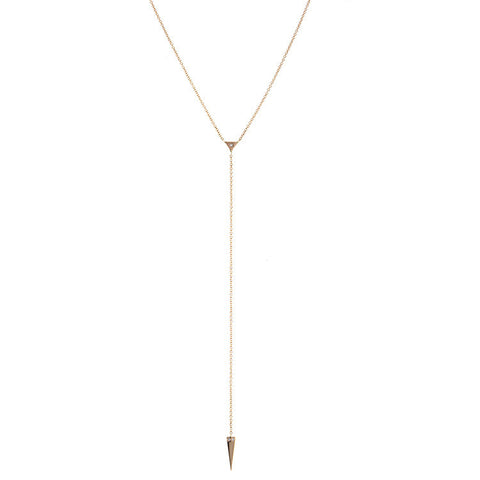 One Jewelry Rose Gold Y Neckace With Diamonds