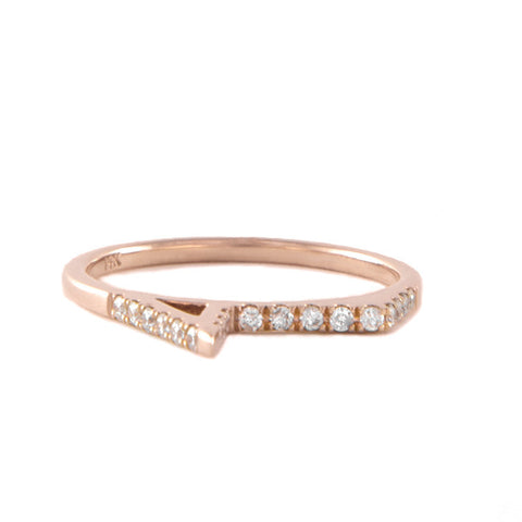 One Jewelry Rose Gold Architectural Spike Ring With Diamonds