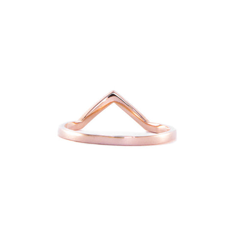 One Jewelry Rose Gold Pointed Arch Ring With Diamonds