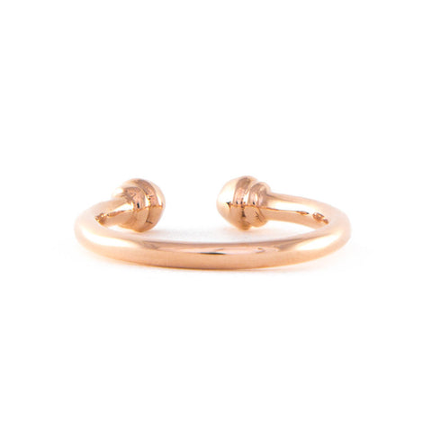 One Jewelry Open Rose Gold Ring With Pointed Black Diamonds