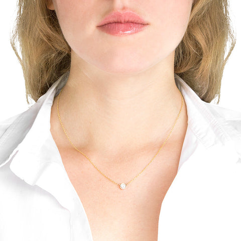 Roger Benatar Classic Diamond Stud Necklace on model