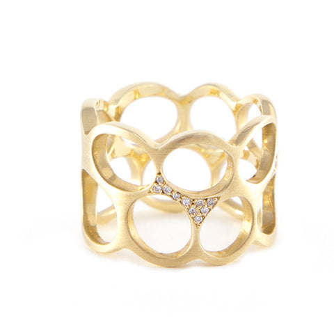Roger Benatar Double Row Circle Band with Diamonds