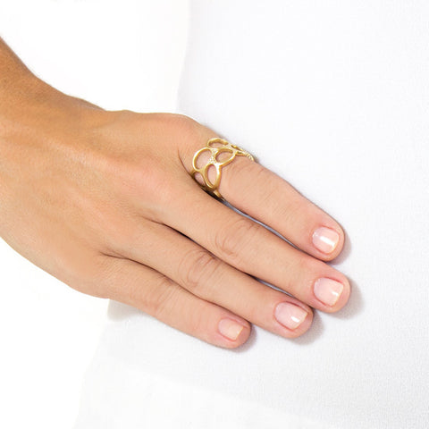 Roger Benatar Double Row Circle Band with Diamonds on model