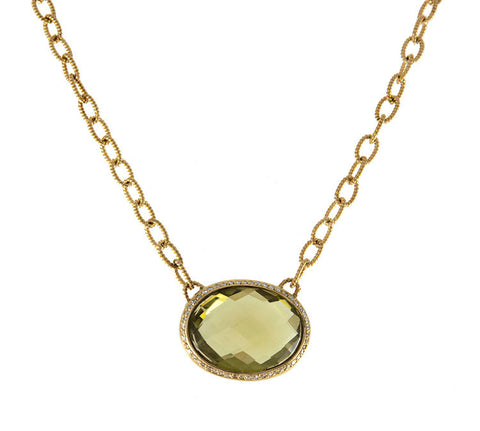 Roger Benatar Lemon Topaz and Diamond Necklace