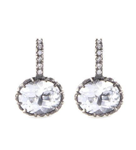 Roger Benatar White Topaz and Diamond Earrings