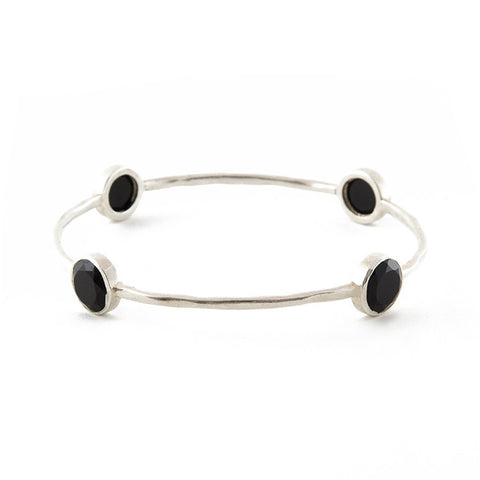 Sterling Silver Black Onyx Bangle