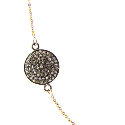Sideways Diamond Disc Necklace