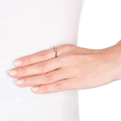 Diamond Bar Ring on Person