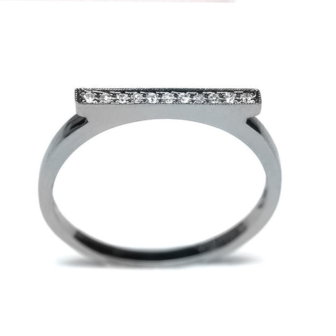 Diamond Bar Ring Close Up