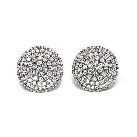 Black Rhodium Round Studs With Diamonds