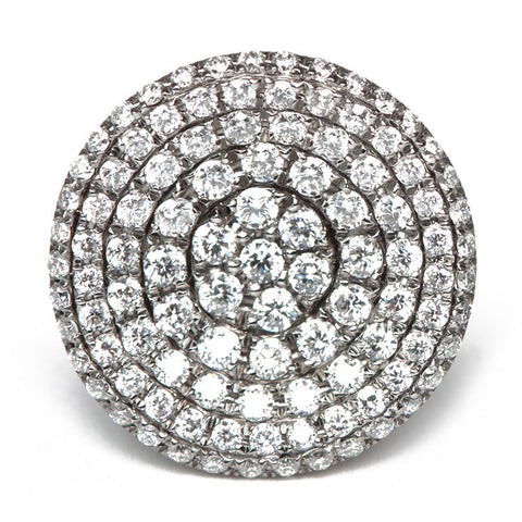 Black Rhodium Round Studs With Diamonds Close Up