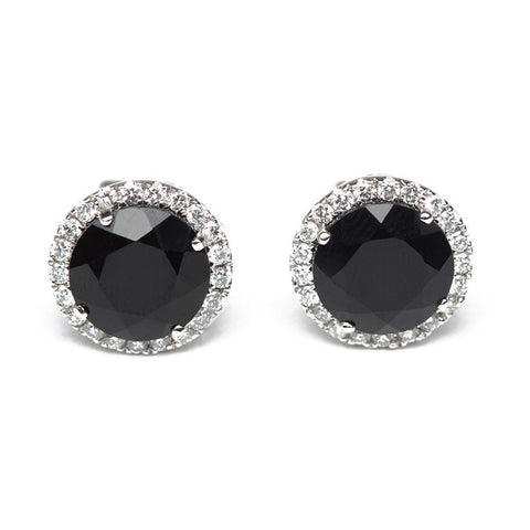 Black Onyx And Diamond Studs