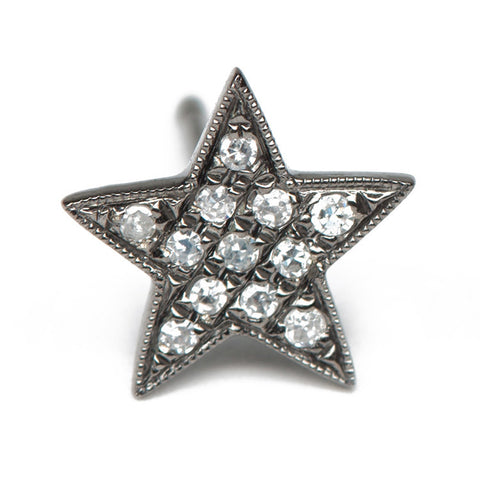 Black Star Diamond Studs Close Up