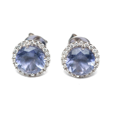 Lolite And Diamond Studs