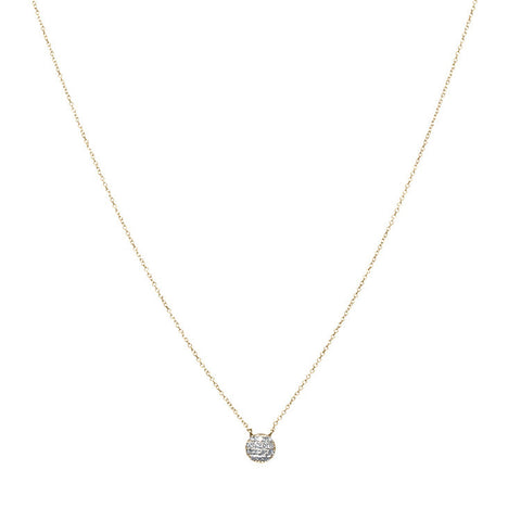 Mini Diamond Disc Necklace