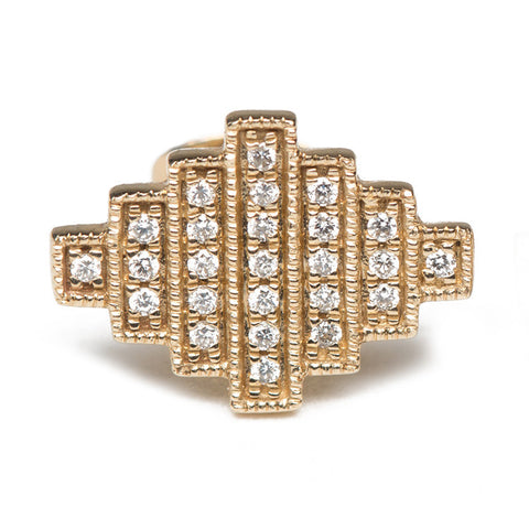 Ikat Diamond Earrings Close Up