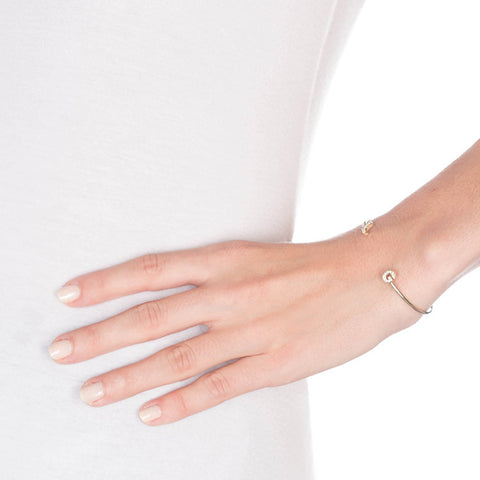 Diamond Initial Cuff on Person