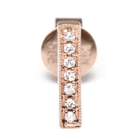 Rose Gold Bar Studs With Diamonds