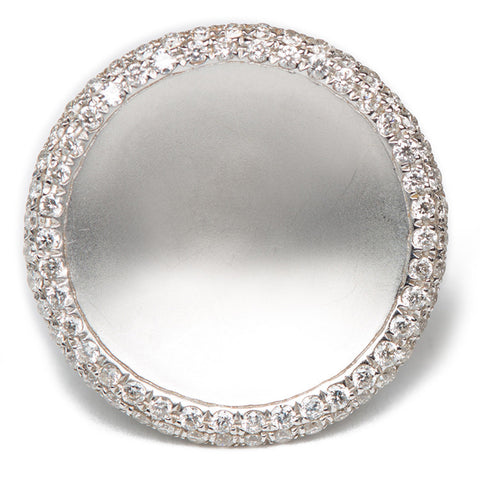 Diamond And Sandblasted White Gold Studs Close Up