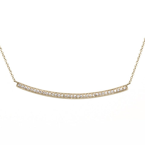 Long Diamond Bar Necklace