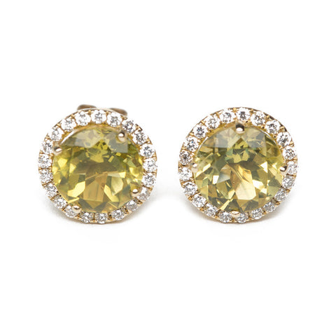 Lemon Quartz And Diamond Studs