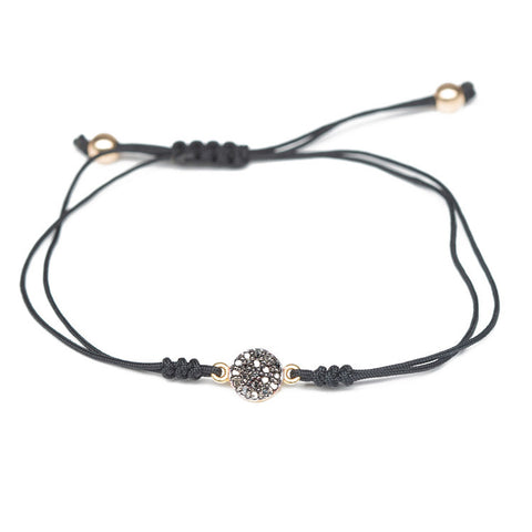 Pavé Diamond Macramé Silk Bracelet