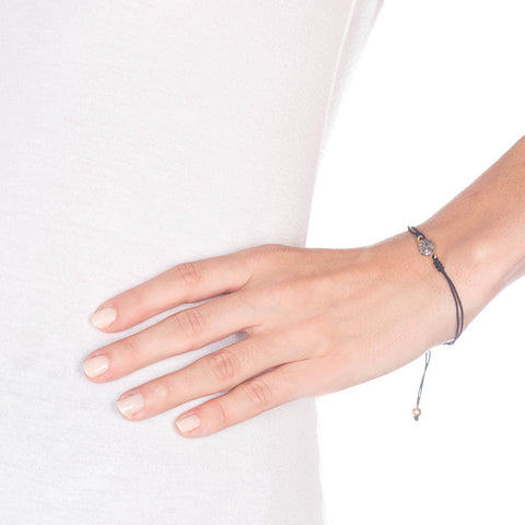 Pavé Diamond Macramé Silk Bracelet