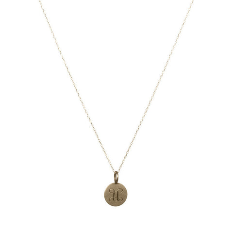 Small Gold Disc Necklace With Initials