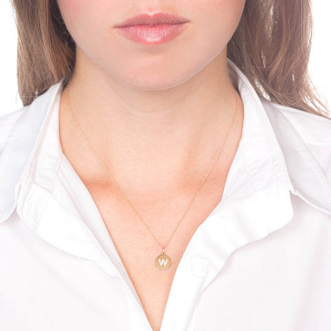 Small Diamond Lowercase Letter Necklace