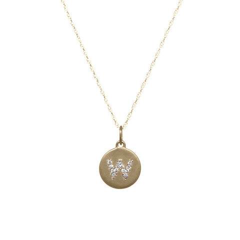 Small Diamond Lowercase Letter Necklace