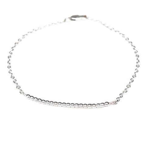 Diamond Bubble Bar White Gold Bracelet