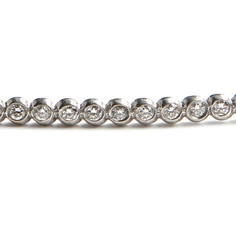 Diamond Bubble Bar White Gold Bracelet Close Up